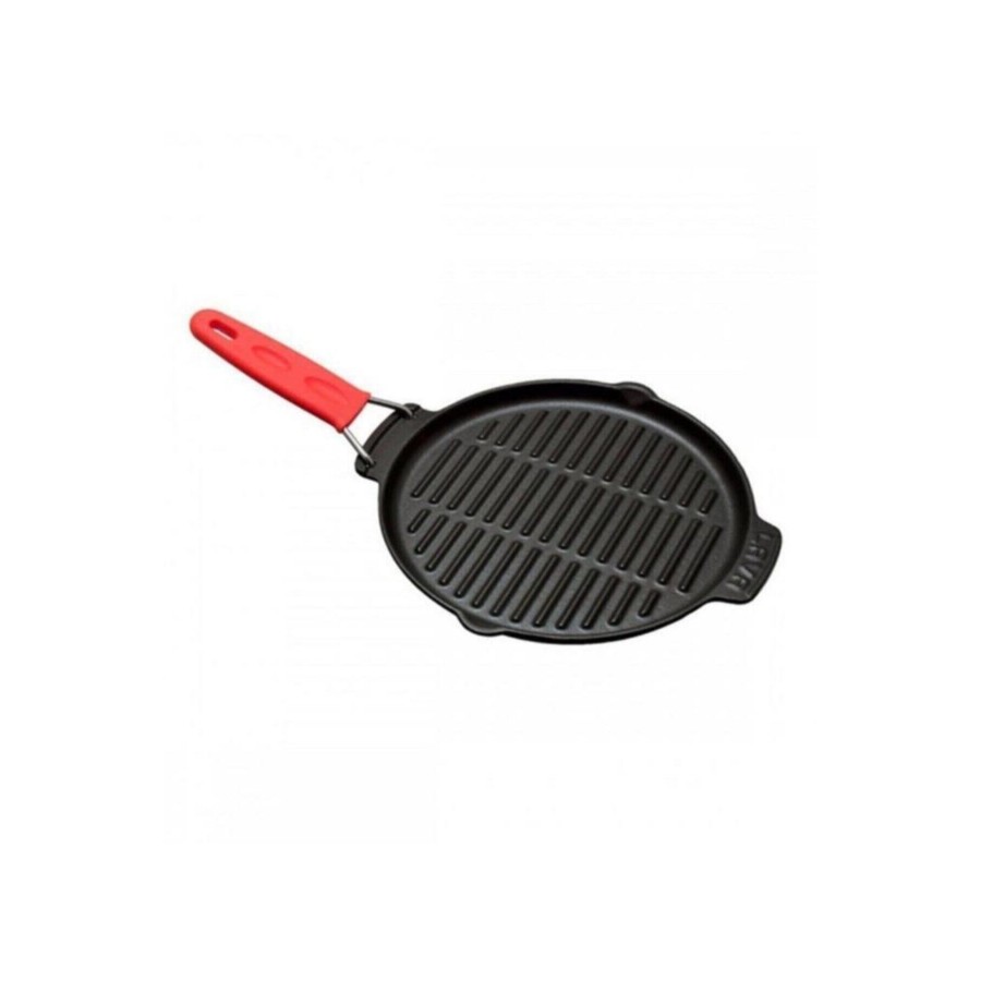 Lava Döküm Izgara Tava Tel Silikon Saplı Çap 23 Cm