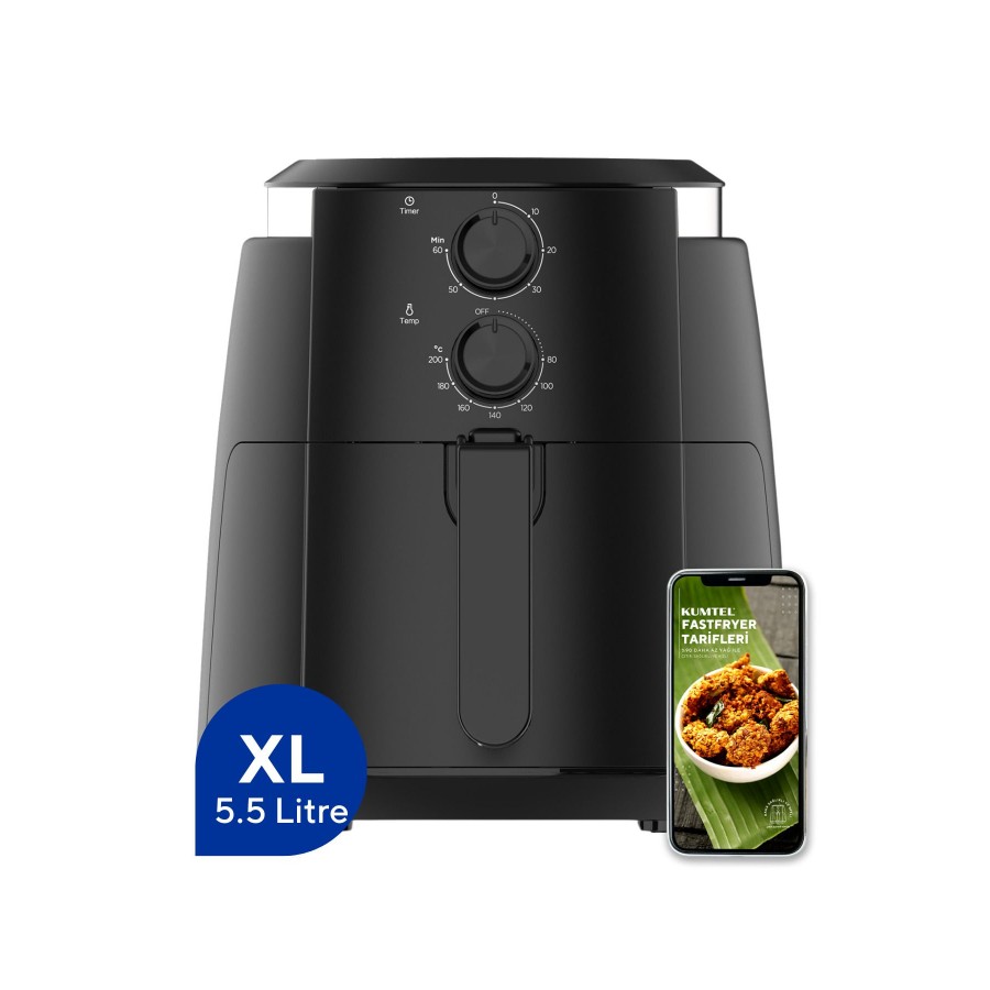 Kumtel Fastfryer 5.5L XL Yağsız Fritöz Airfryer HAF-01