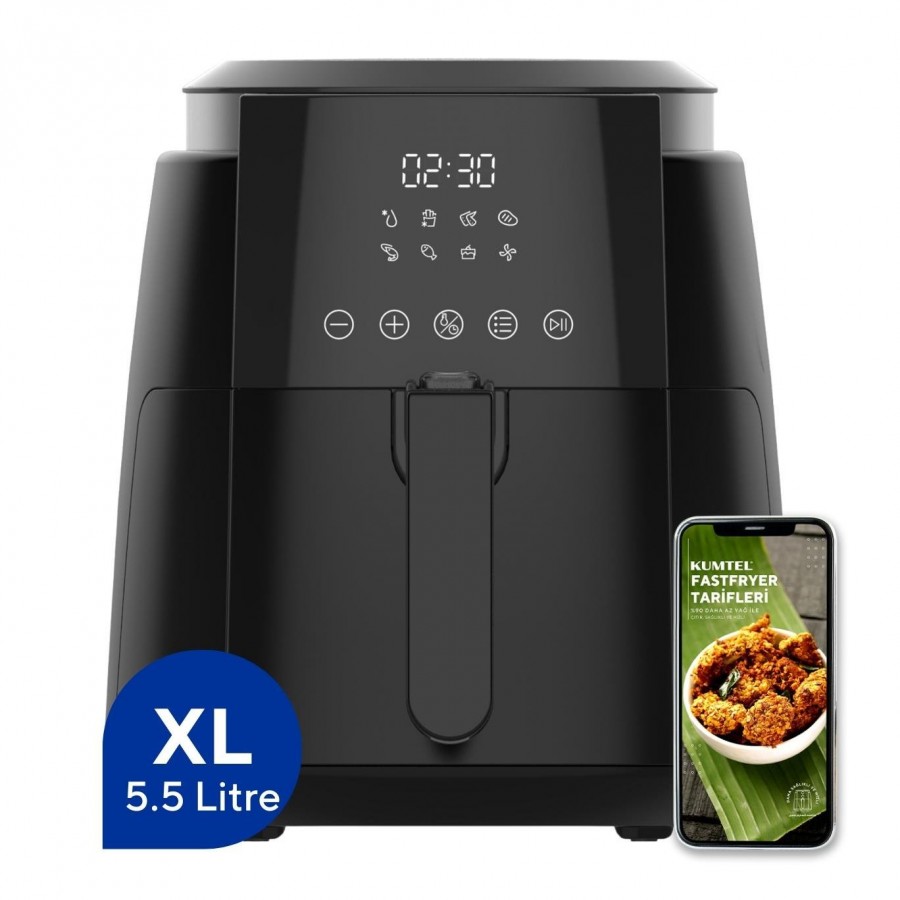 Kumtel Digital Fastfryer HAF-02 5.5 L Yağsız Fritöz & Airfryer Kumtel Digital Fastfryer HAF-02 5.5 L Yağsız Fritöz & Airfryer
