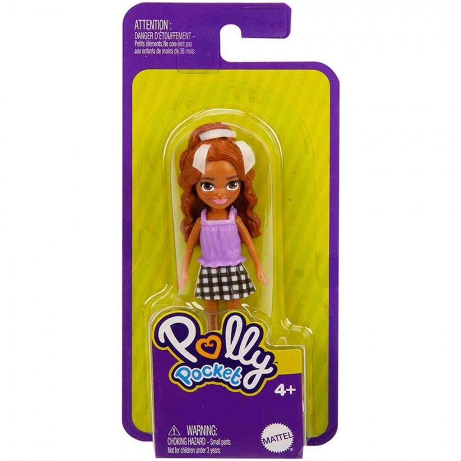 Polly Pocket ve Arkadaşları Figür FWY19 HHX88 Esmer Mor Bluz